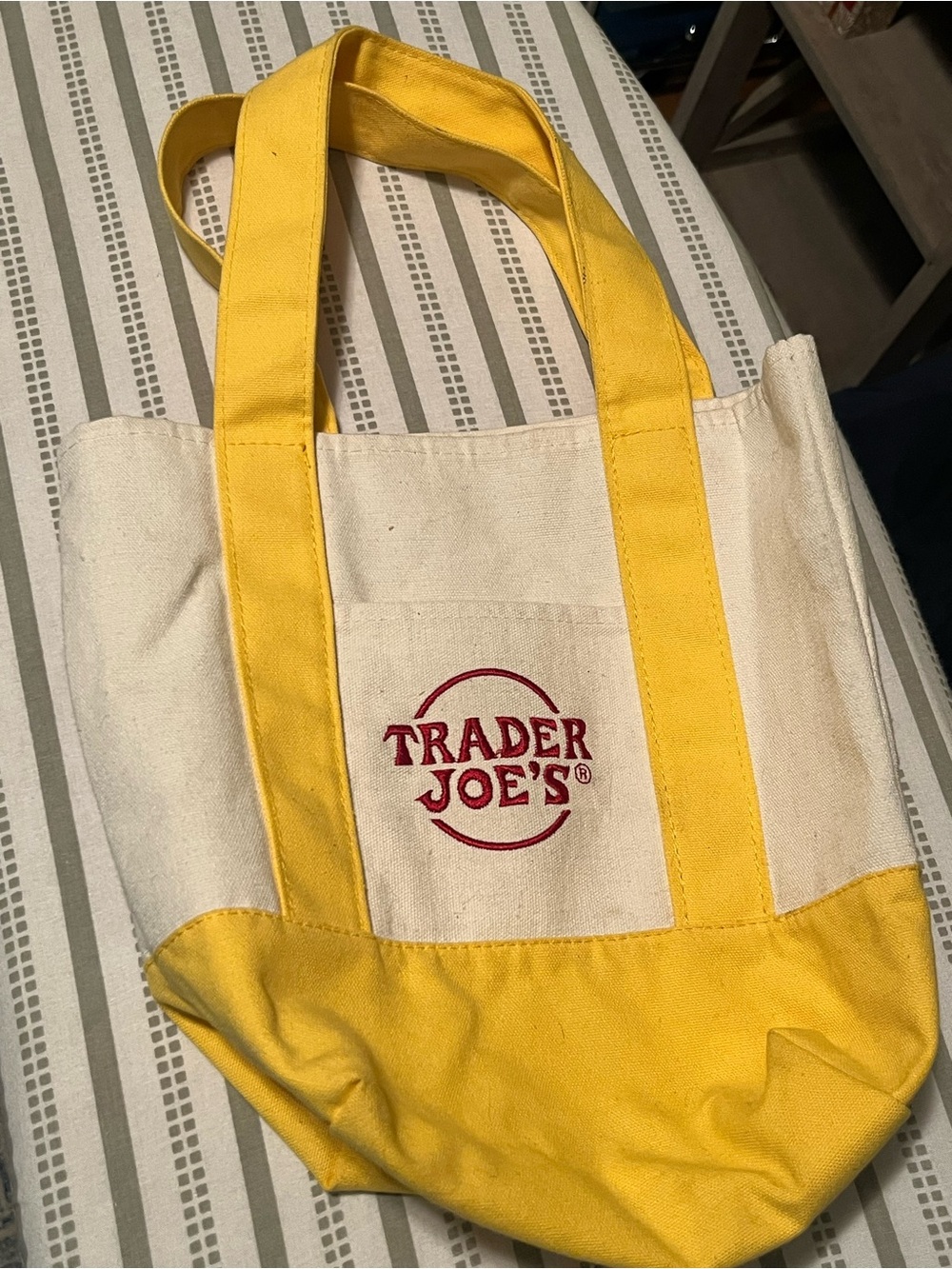 Trader Joe's Yellow & Natural Canvas Tote Bag